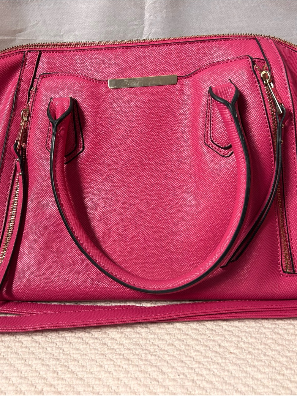 Mossimo Supply Co. Hot Pink Satchel with Gold Hardware